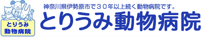 神奈川県伊勢原市で３０年以上続く動物病院です。　とりうみ動物病院　診療動物：犬・猫・鳥・エキゾチック（ウサギ・ハムスター・フェレットなど）・ミニブタなど